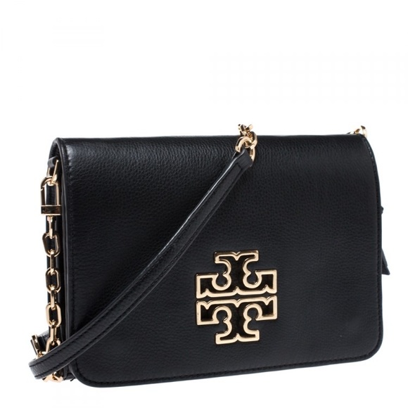 Tory Burch Handbags - Tory Burch Black Leather Britten Combo Crossbody Bag